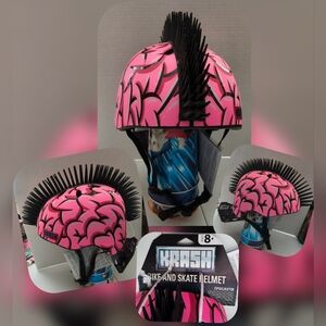 Krash Pink and Black Mohawk Bike Helmet 8+ (Nwts)